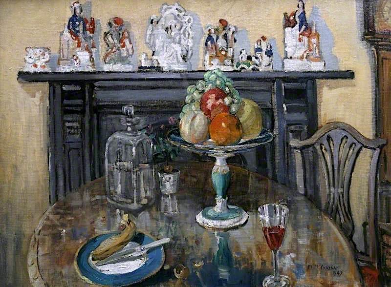 Interior with a Still Life, vintage artwork by Mary McCrossan, 12x8" (A4) Poster