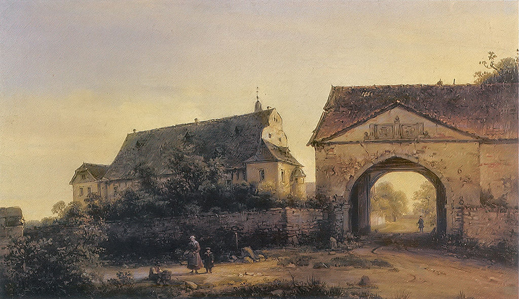 Schloss Styrum, vintage artwork by Domenico Quaglio the Younger, 12x8" (A4) Poster