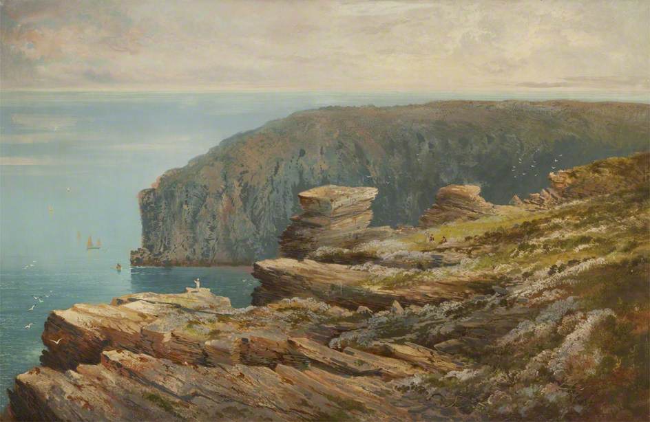 The Chasms, the Calf of Man, vintage artwork by Franz Hopfner, 12x8" (A4) Poster