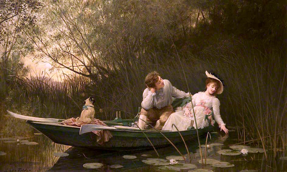 Simpletons, The Sweet River, vintage artwork by Sir Luke Fildes, 12x8" (A4) Poster