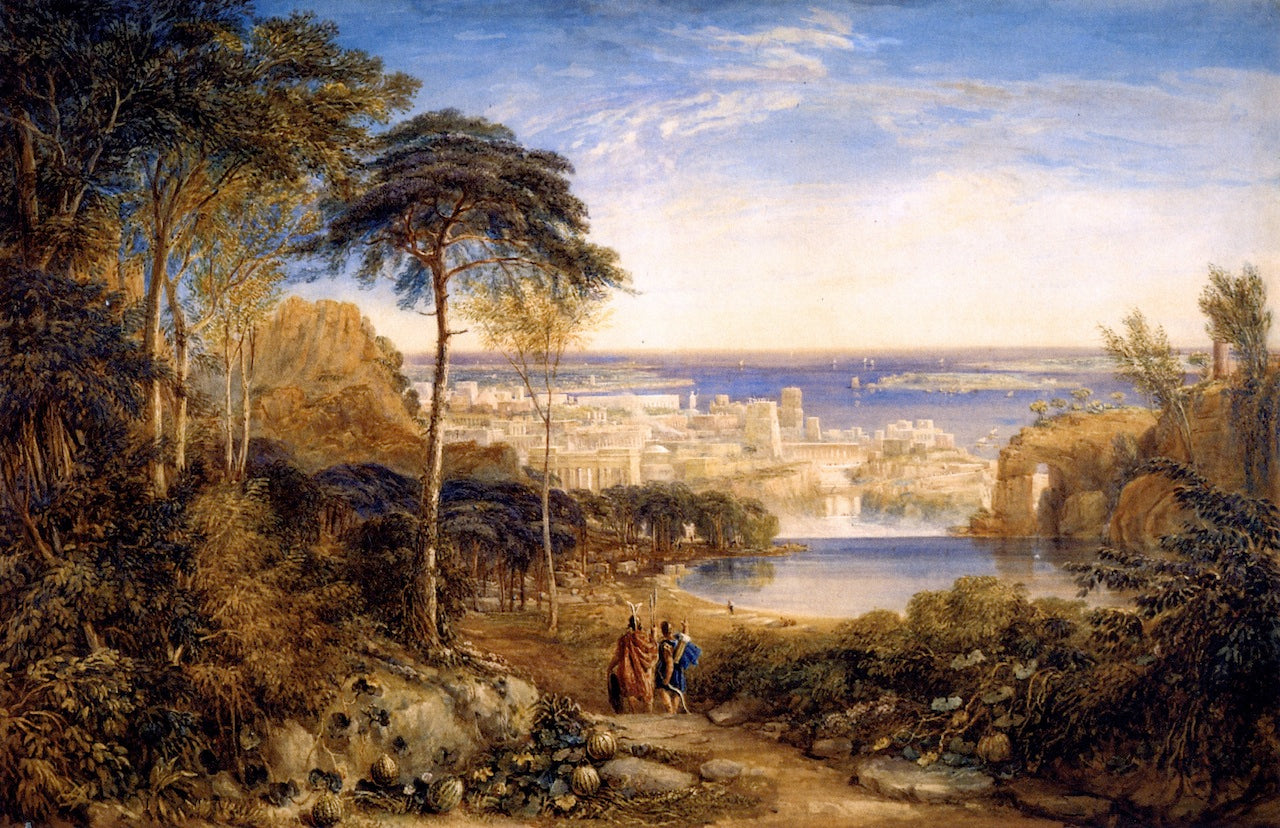 Carthage: Aeneas and Achates, vintage artwork by David Cox, 12x8" (A4) Poster