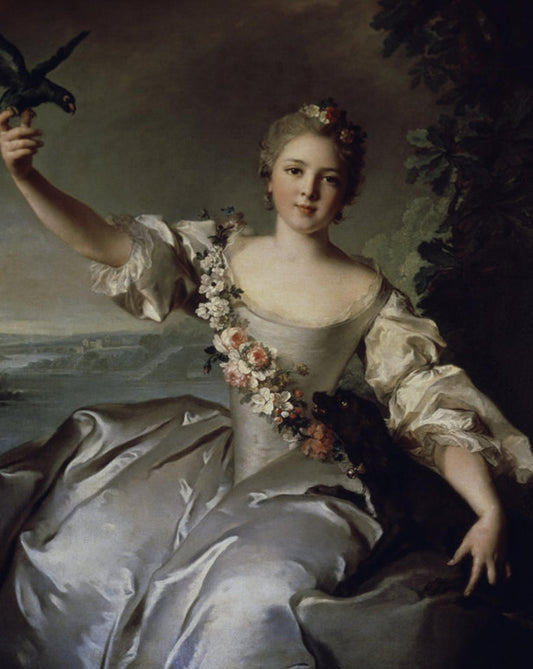 Portrait of Mathilde de Canisy, Marquise d'Antin, vintage artwork by Jean-Marc Nattier, 12x8" (A4) Poster