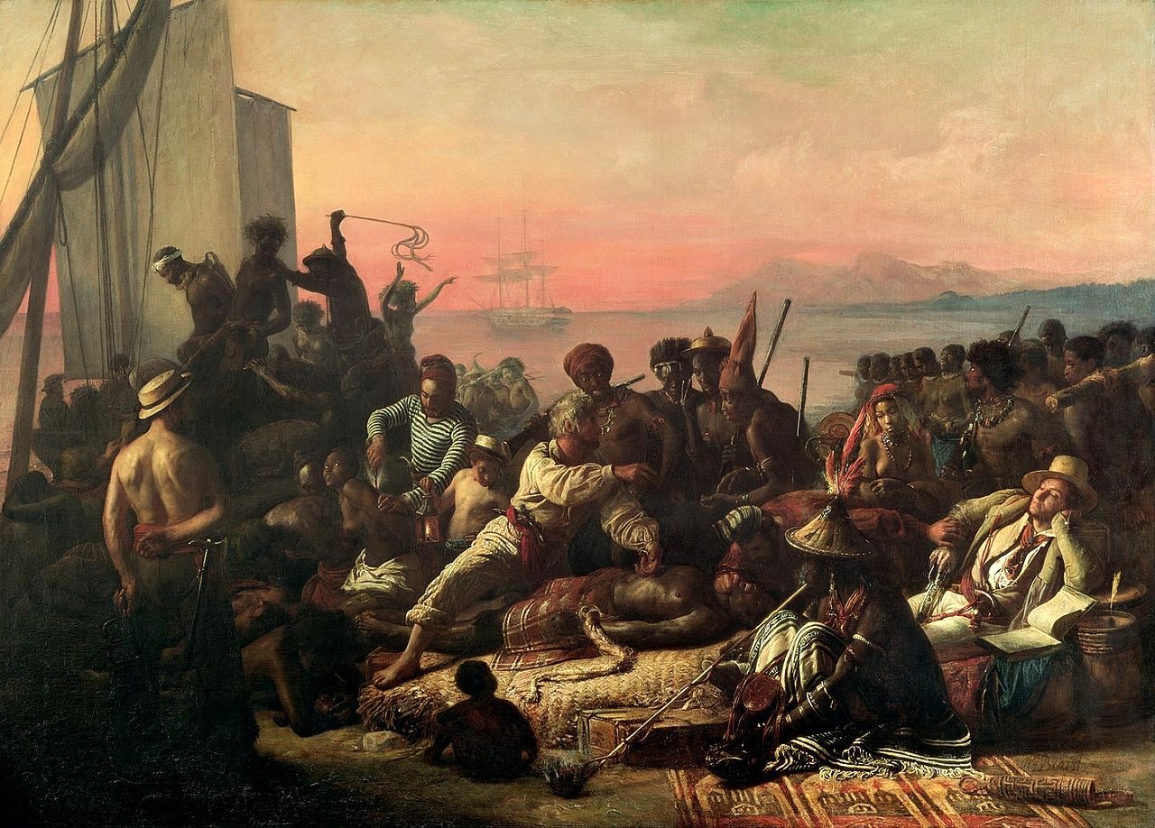 The Slave Trade, vintage artwork by Francois-Auguste Biard, A3 (16x12") Poster Print