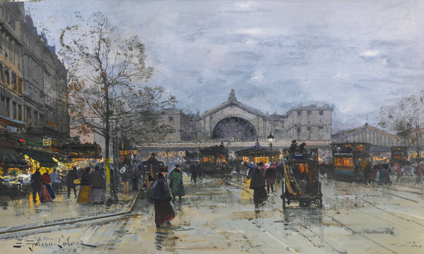 Gare de l’Est by Eugene Galien-Laloue,A3(16x12")Poster
