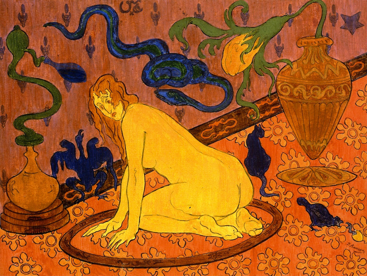 The Witch in Her Circle, vintage artwork by Paul Ranson, 12x8" (A4) Poster