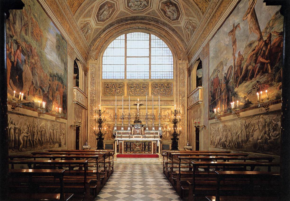 View of the Palatine Chapel, vintage artwork by Luigi Ademollo, 12x8" (A4) Poster