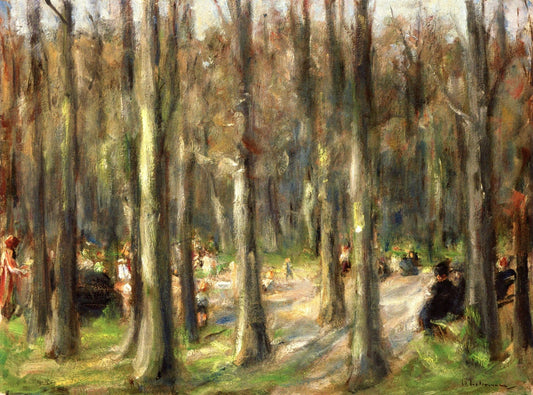 Children's Playground in Tiergarten, vintage artwork by Max Liebermann, 12x8" (A4) Poster