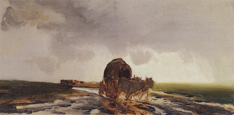 Thunderstorm in the Steppe by Nikolai Nikanorovich Dubovskoy,A3(16x12")Poster