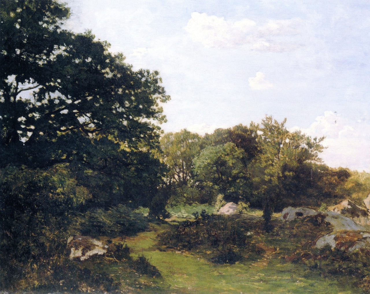 Fontainebleau Forest, vintage artwork by Jean Frederic Bazille, 12x8" (A4) Poster