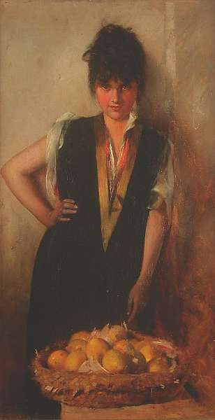 Fruit Vendor by George L. Seymour,16x12(A3) Poster