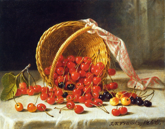 A Basket of Cherries, vintage artwork by John F. Francis, A3 (16x12") Poster Print