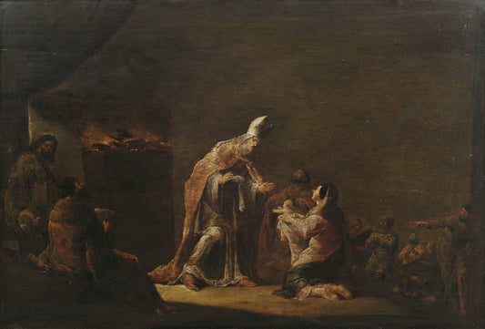 Presentation of Jesus at the Temple, vintage artwork by Leonaert Bramer, 12x8" (A4) Poster