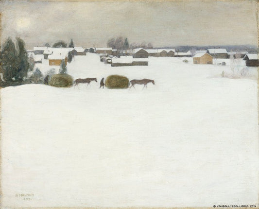 Load of Hay, vintage artwork by Pekka Halonen, 12x8" (A4) Poster