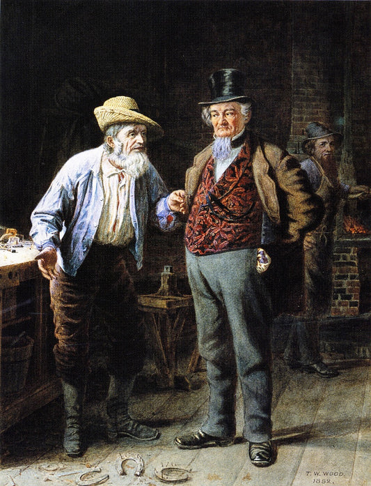 Bargaining for a Horse, vintage artwork by Thomas Waterman Wood, 12x8" (A4) Poster