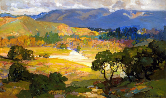 The Arroyo Seco, Pasadena, vintage artwork by Franz Bischoff, 12x8" (A4) Poster