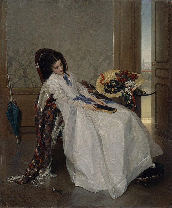 After A Walk, vintage artwork by Gustave-Leonard de Jonghe, 12x8" (A4) Poster