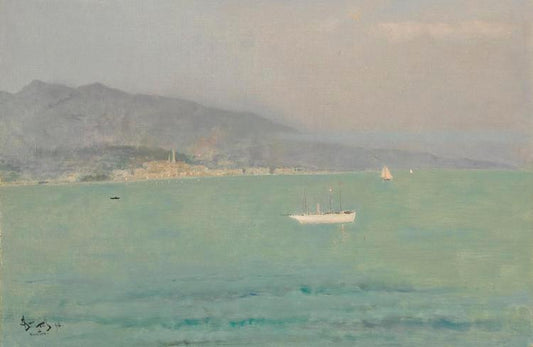 Menton, Noonday, vintage artwork by Alfred Émile Leopold Stevens, 12x8" (A4) Poster