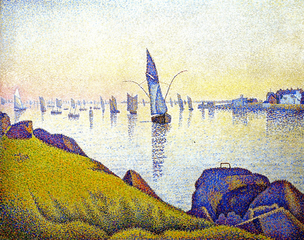 Evening Calm, Concarneau, Opus 220 (Allegro Maestoso), vintage artwork by Paul Signac, 12x8" (A4) Poster