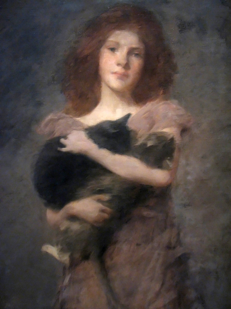 Portrait of the Artist's Daughter, vintage artwork by Thomas Wilmer Dewing, 12x8" (A4) Poster