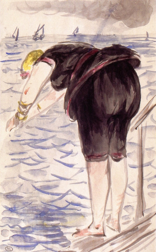 Isabelle Diving, vintage artwork by Édouard Manet, 12x8" (A4) Poster