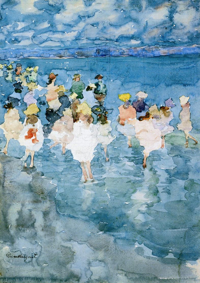 Children at the Beach by Maurice Prendergast,A3(16x12