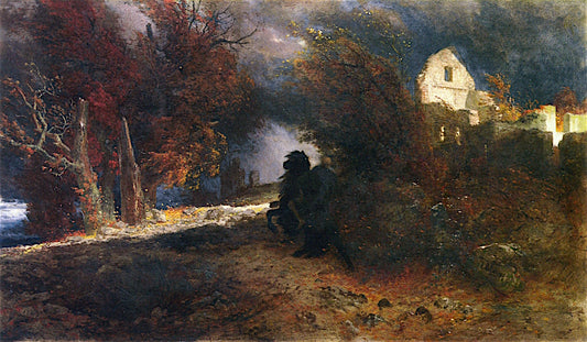 The Rider of Death, vintage artwork by Arnold Böcklin, 12x8" (A4) Poster