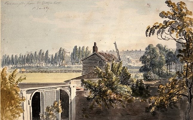 View of Paddington from the back of the Artist's House, vintage artwork by Paul Sandby , R.A., 12x8" (A4) Poster