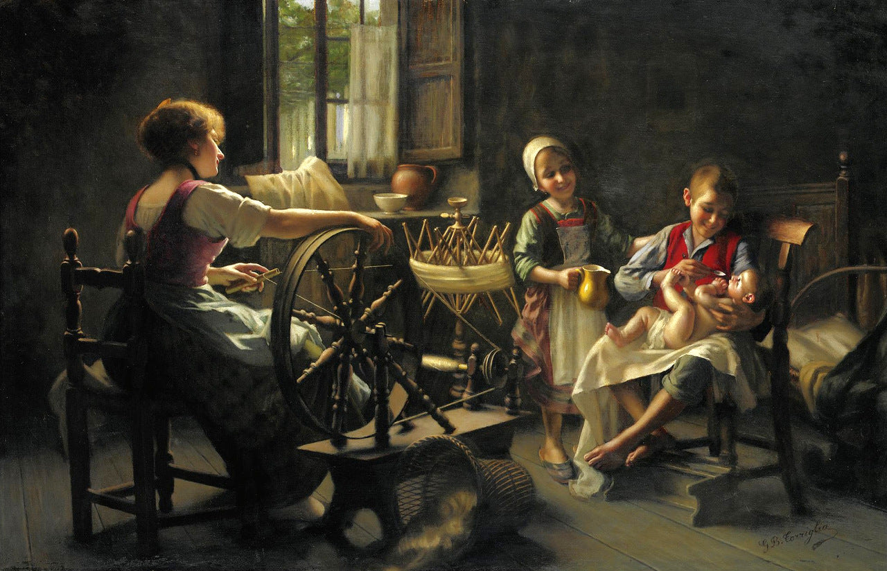 Family In An Interior by Giovanni Battista Torriglia,A3(16x12")Poster
