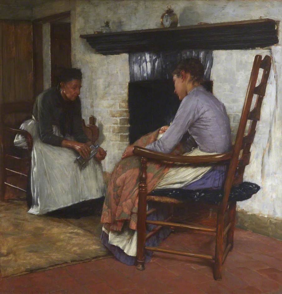 Some Poor People, vintage artwork by Henry Herbert la Thangue, 12x8" (A4) Poster