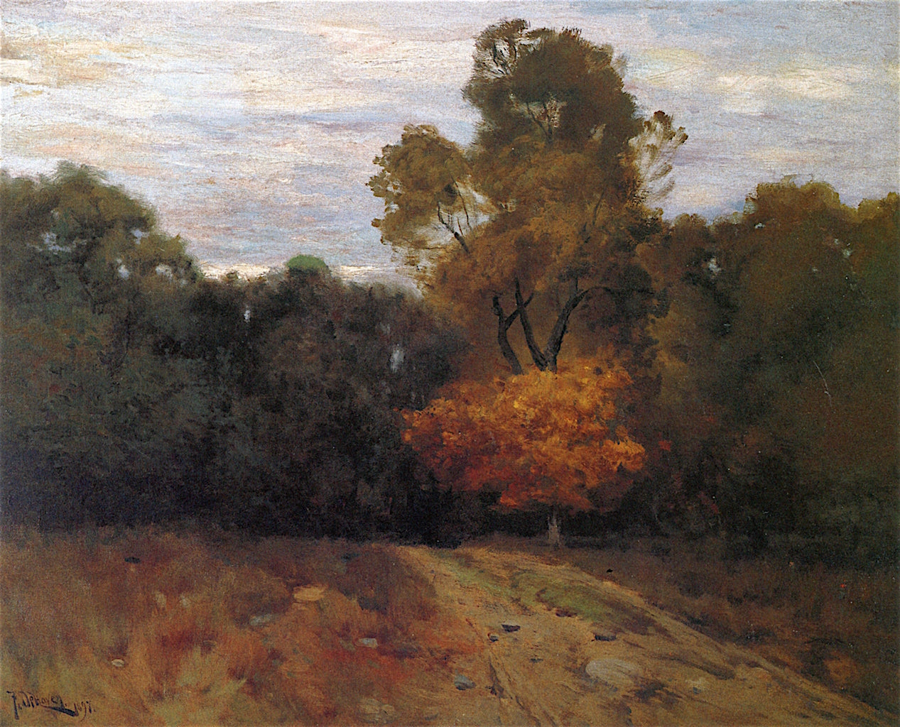 Autumn Pasture, vintage artwork by Franklin de Haven, 12x8" (A4) Poster
