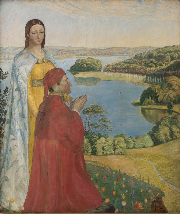 Dante and Beatrice in Paradise by Poul S Christiansen,A3(16x12")Poster