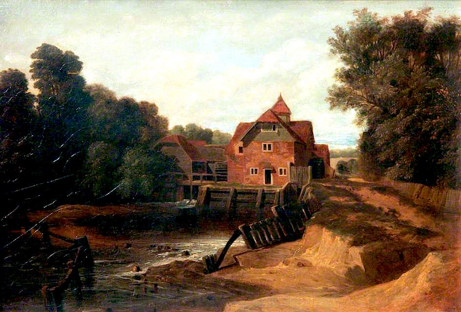 Mapledurham Mill, vintage artwork by Miles Edmund Cotman, A3 (16x12") Poster Print