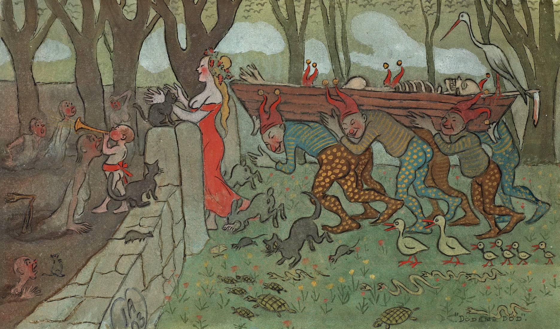 The Death of Death by Ivar Arosenius,16x12(A3) Poster