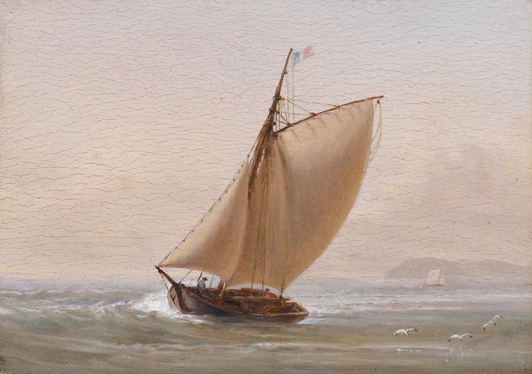 Sailing, Mexico, vintage artwork by Conrad Wise Chapman, 12x8" (A4) Poster