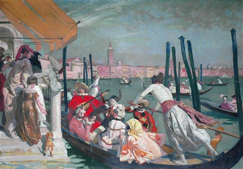Carnival in Venice by Lucien Simon,A3(16x12")Poster
