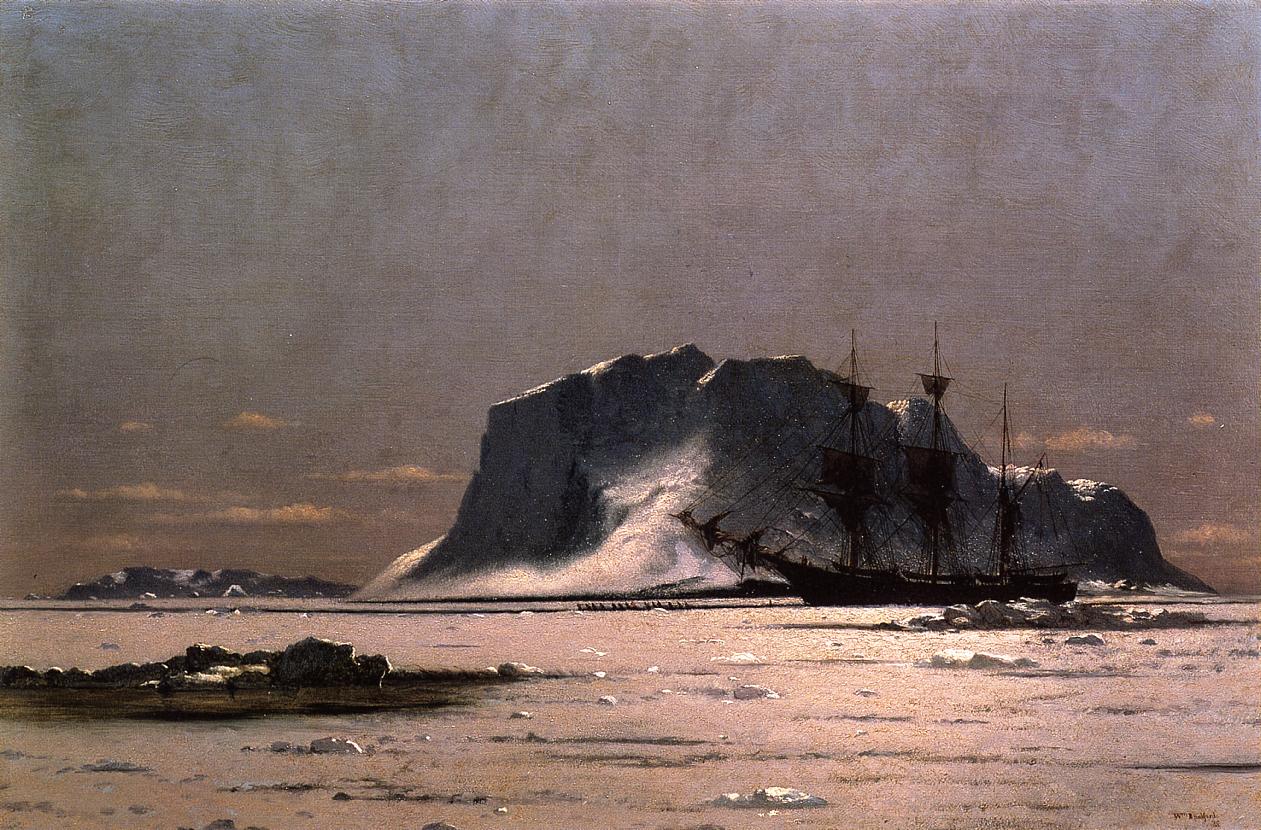 Freeing a Square Rigger, vintage artwork by William Bradford, 12x8" (A4) Poster