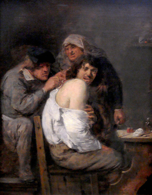 The Back Operation, vintage artwork by Adriaen Brouwer, 12x8" (A4) Poster
