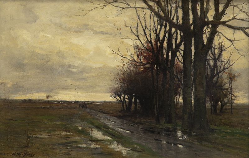 Landscape After Wind and Rain, vintage artwork by Charles Melville Dewey, 12x8" (A4) Poster