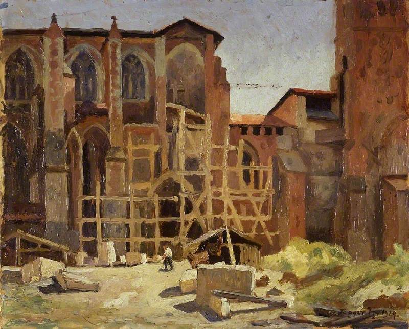 The Church of St Etienne, vintage artwork by Roger Eliot Fry, 12x8" (A4) Poster