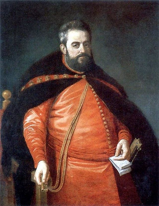 Portrait of Court Chamberlain Adam Kazanowski, vintage artwork by Peter Danckerts de Rij, 12x8" (A4) Poster