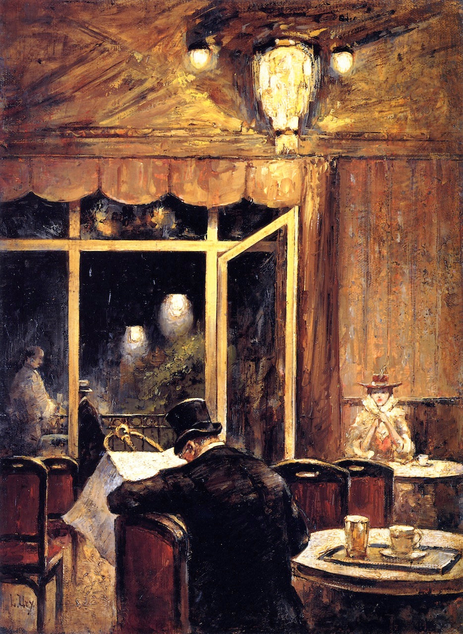 Evening at Cafe Bauer by Lesser Ury,A3(16x12")Poster