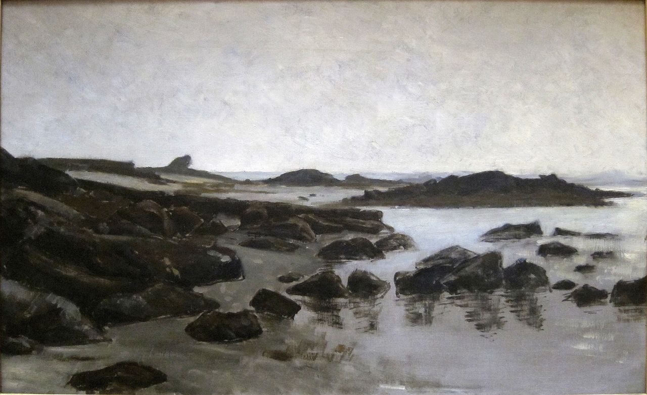 Seashore at Audresselles, vintage artwork by Charles Auguste Émile Durand, 12x8" (A4) Poster