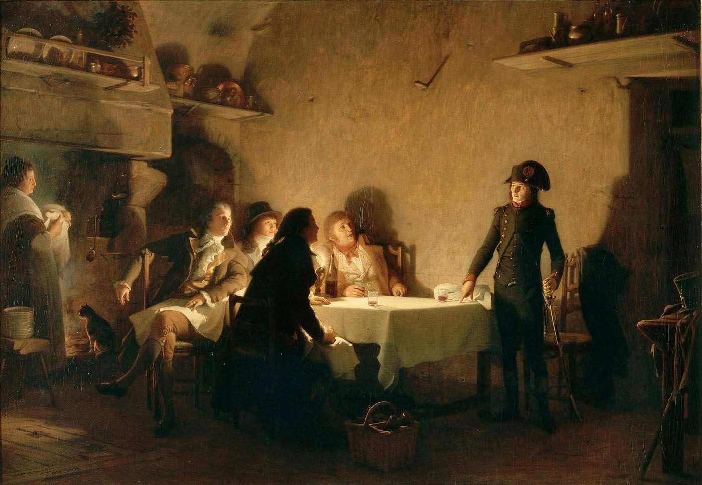 Le Souper de Beaucaire, vintage artwork by Jean-Jules-Antoine Lecomte du Nouÿ, 12x8" (A4) Poster
