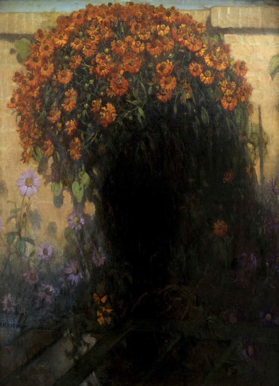 The Garden Wall, vintage artwork by Jacobus van Looy, 12x8" (A4) Poster