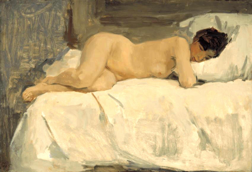 Female Nude lying on a Sofa by Isaac Israels,A3(16x12")Poster