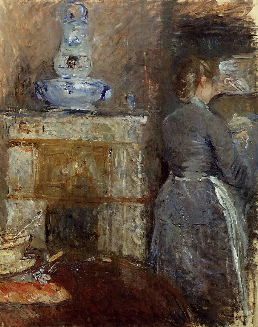 The Dining Room of the Rouart Family, Avenue d'Eylau, vintage artwork by Berthe Morisot, 12x8" (A4) Poster