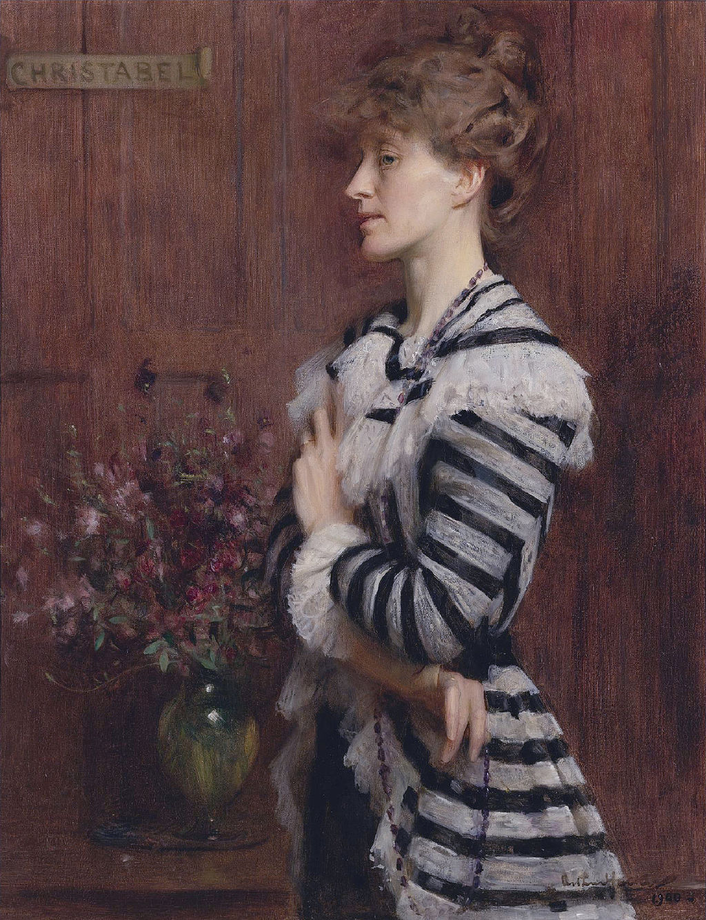 Christabel Cockerell, Lady Frampton, vintage artwork by Arthur Hacker, 12x8" (A4) Poster
