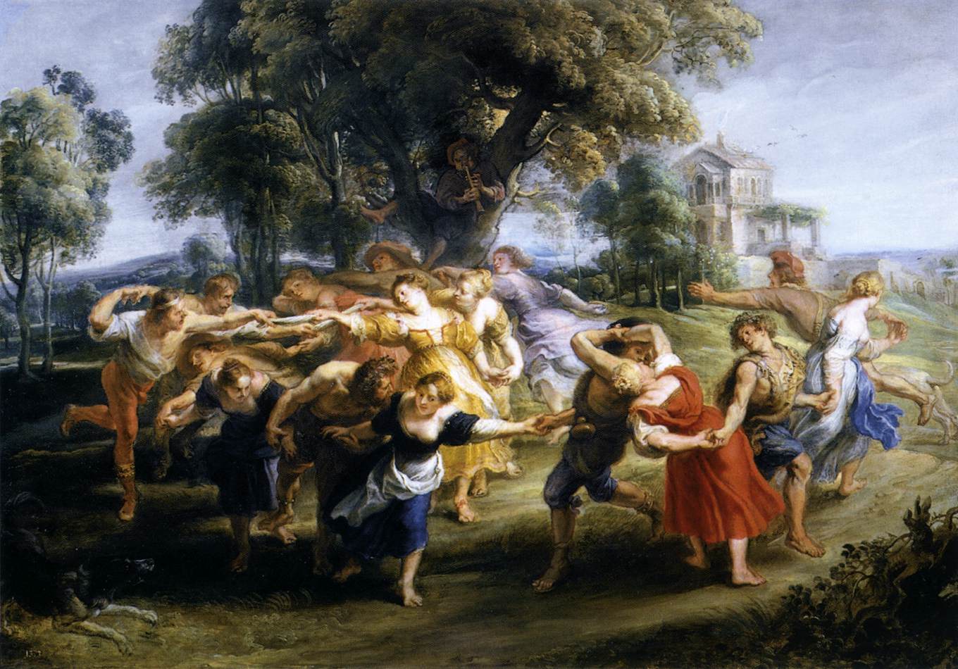 Dance of Italian Villagers, vintage artwork by Peter Paul Rubens, 12x8" (A4) Poster