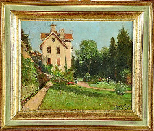 The Garden House, vintage artwork by Gustave Henri Colin, 12x8" (A4) Poster