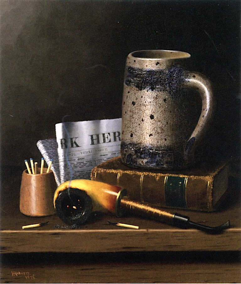 Still Life with , vintage artwork by William Michael Harnett, 12x8" (A4) Poster